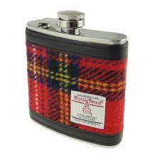 In this photo Hip Flask in Royal Stewart Tartan - Harris Tweed - Glen Appin of Scotland Mood4Whisky