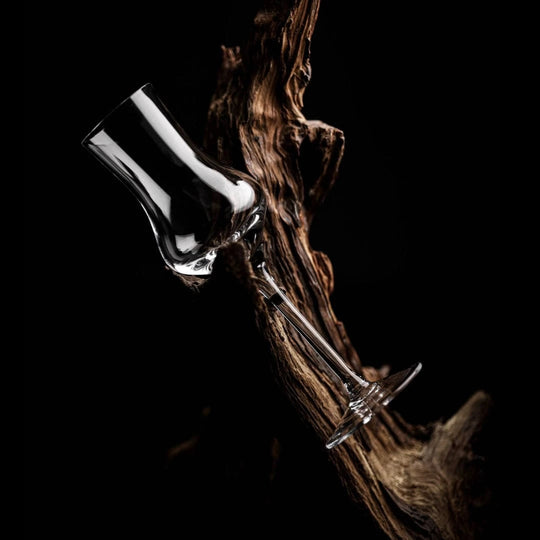 In this photo Whisky Glass G300 – 100 ml – Hand-Blown – Amber Glass Mood4whisky