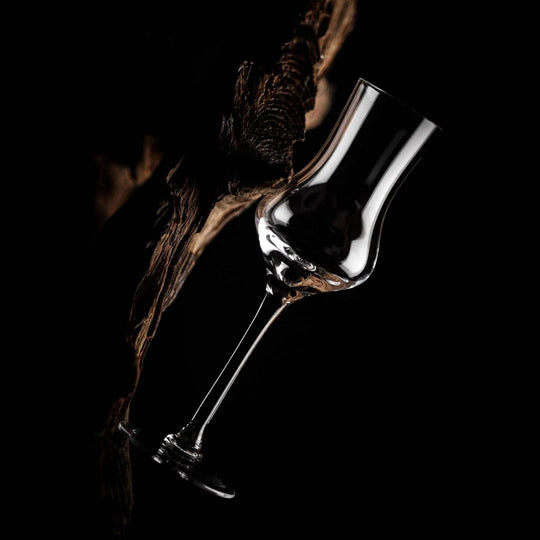 In this photo Whisky Glass G300 – 100 ml – Hand-Blown – Amber Glass Mood4whisky