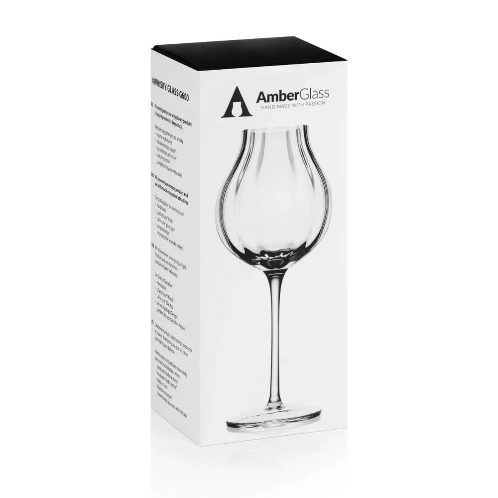 In this photo Whisky Glass G600 – 200 ml – Hand-Blown – Amber Glass Mood4whisky