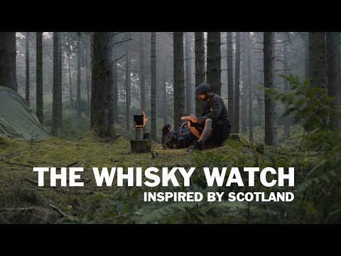 Whiskyhorloge zwart leer - bekroond - handgemaakt - FIODH Schotland